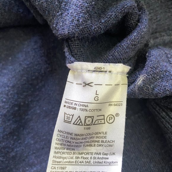Men's GAP Blue 100% Cotton Sweater - Picture 6 of 9